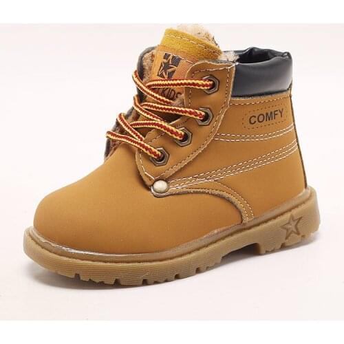 2021 Winter Childrens Boots Girls Boys Plush Martin Boots Casual Warm Ankle Shoes Kids Fashion Sneakers Baby Snow Boots