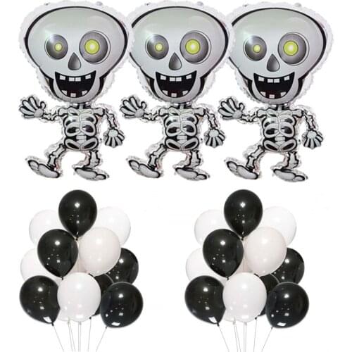 23pcs Halloween Festival Party Decoration Balloons Large keleton Man Cartoon Helium Balloon set Baby Shower Photo props Kids Toy