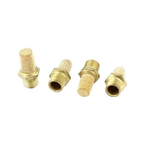 4Pcs Pneumatic Muffler Filter Sintered Bronze 3/8 BSP Silencer Brass Mettle Air