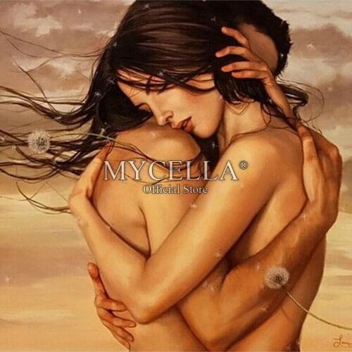 5D DIY Diamond Painting Cross Stitch Lover Hug Valentine Needlework Full Round Rhinestone Mosaic Diamond Embroidery Home Decor