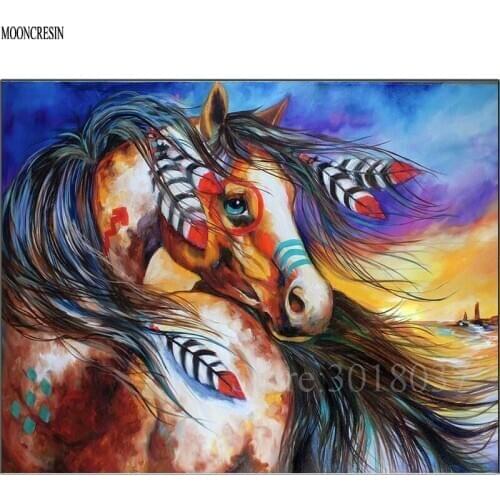 5D Diy Diamond Painting Cross Stitch Body Painted Horse Needlework 3D Diamond Embroidery Full Round Mosaic Decoration Resin Kits