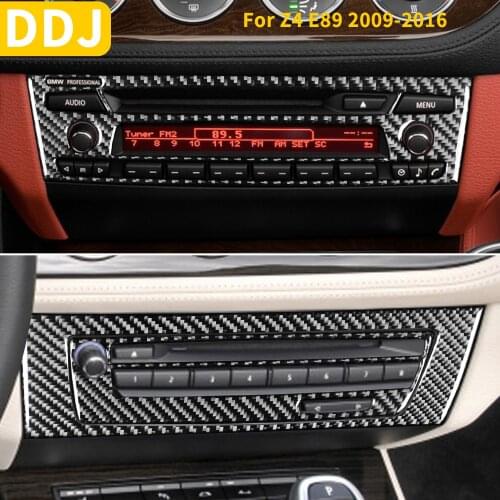 Car Cover Sticker Carbon Fiber For CD Radio Panel Center Console Storage Auto Accessories For BMW Z4 E89 2009-2016 Roadster