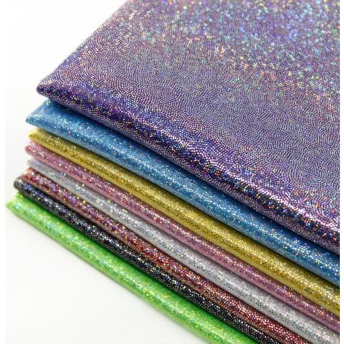 50*150cm Glitter Laser Polyester Fabric Iridescent Holographic Wedding Party Background Doll Clothing Decor Material DIY