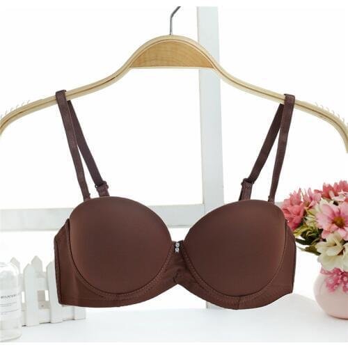 Half cup Padded chest Sexy Seamless Bra For Women double thicken cup super Push Up Lingerie bra deep u sleep t shirt dress bra