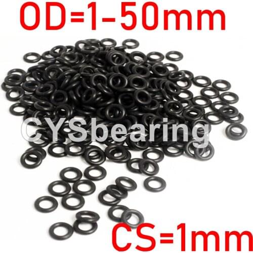 Black O Ring Gasket CS 1MM OD 1 ~ 50MM NBR Automobile Nitrile Rubber Round O Type Corrosion Oil Resistant Seal Washer
