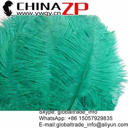 CHINAZP Factory Size 35-40cm(14-16inch) 200pcs/lot Best Decorative Dyed Aqua Green Ostrich Plume Feathers