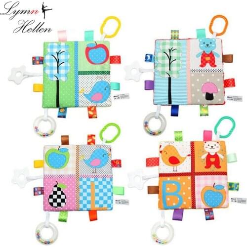 27cm Baby Appease Towel Crib Stroller Hanging Rattles Toy Kids Infant Comfort Towel Teether Toy Gifts With BB Device Sound Paper