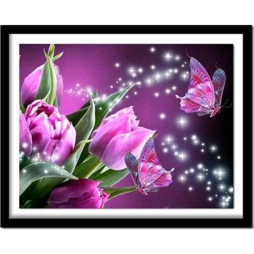 DIY Diamond Embroidery Flower Diamond Painting Cross Stitch Full Square Rhinestone Unfinished Home Decoration Gift