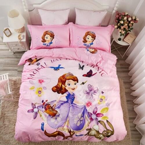 Home Textile Disney Sophia and Butterfly Bedding Set Down Quilt Cover Pillow Cover Twin Queen for The Girls Birthday Present