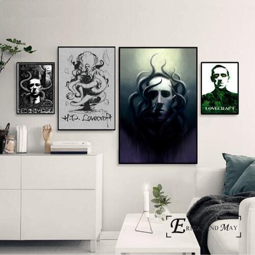 HP Lovecraft Surreal Portrait Posters And Prints Wall Art Canvas Painting For Living Room Decoration Home Decor Unframed Quadros