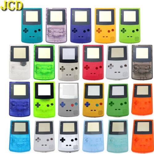 JCD New Plastic Game Shell Housing Case Cover For Nintend Gameboy Color Game Console For GBC Shell W/ Buttons Kits Sticker Label