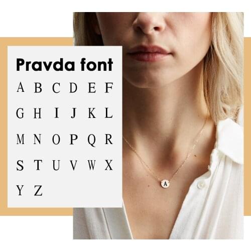 JUJIE 316L Stainless Steel Gold Color Necklace Pendant Women Carving Roman Alphabet Necklace Friendship Gifts Jewelry