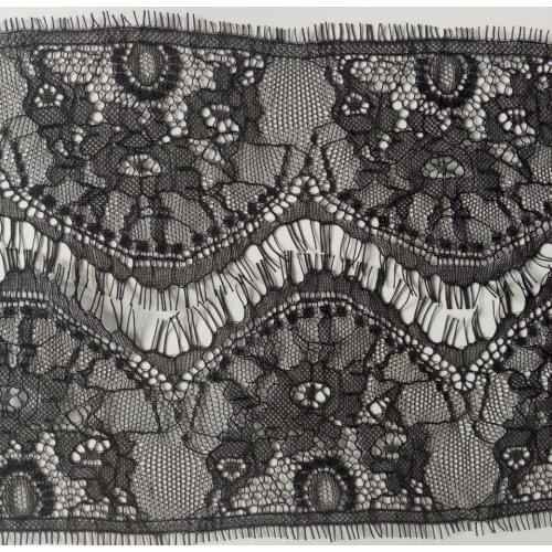 Soft Nylon Eyelash Lace Trim Black White Eyelash Lace Fabric DIY Decorative Clothing Sewing 9.5cm Width