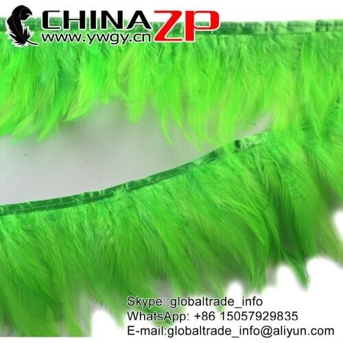 Leading Supplier CHINAZP Factory retail package Good Quality Dyed Lime Green Rooster Neck Hackle Feathers Trim