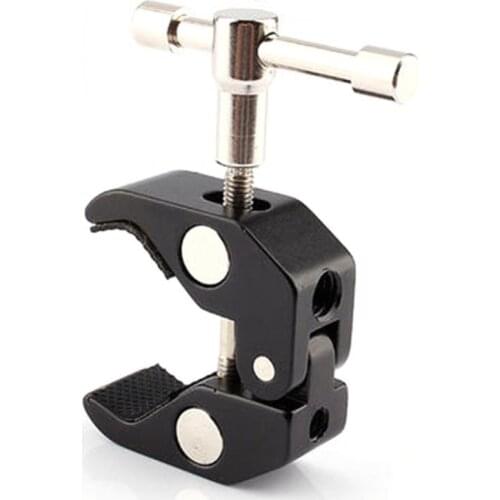 Metal bar clamp klemmen super c clamps DSLR Rig LCD Monitor Studio Light Metal Crab Pliers Clip Super t-track Clamp