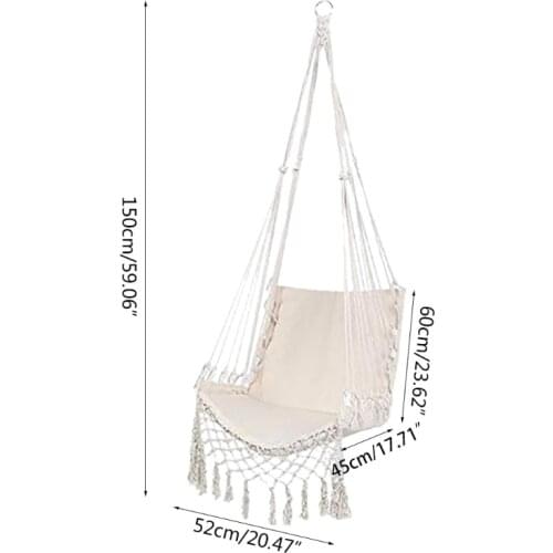 2021 New Hammock Chair Macrame Swing Hanging Cotton Rope Hammock Swing Chair for Indoor and Outdoor Use