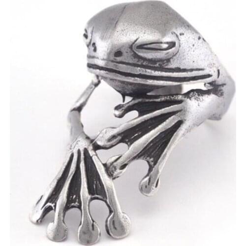 2021 New Vintage Frog Rings Cute Animal Open Ring Retro Rings Full Finger Ring Statement Biker Punk Rings for Women Girls Men