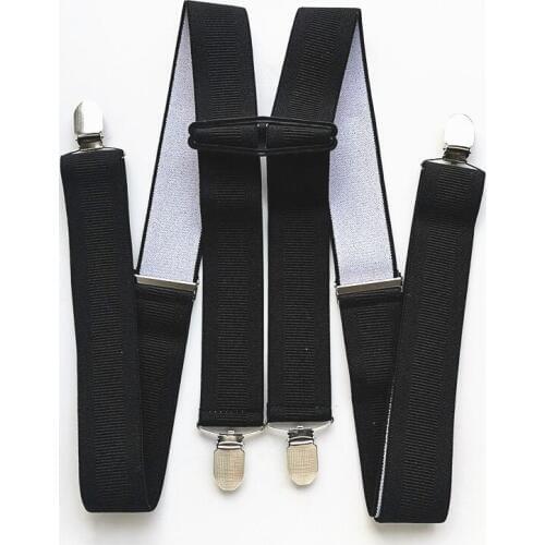 New Black Adult Suspender Men Elastic Rib Strap X Back Pants Suspender Women Children Stay Pants Trousers Party Wear