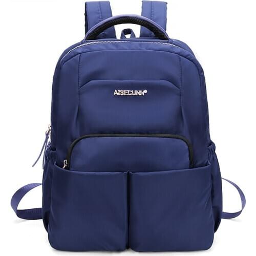 New Laptop Backpack Women 14 inch Waterproof Blue Fashion Bagpack Female Travel Daypacks School Backpacks Bags for Teenage Girls