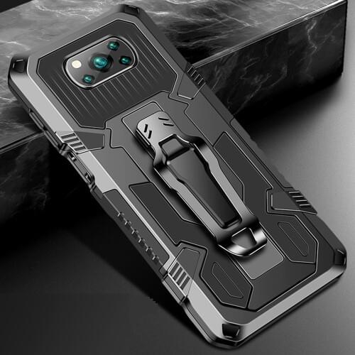 Drop resistance Armor Belt Clip Case For Poco X3 NFC High impact Military Rugged Shield Cover For Xiaomi Litte X3 NFC