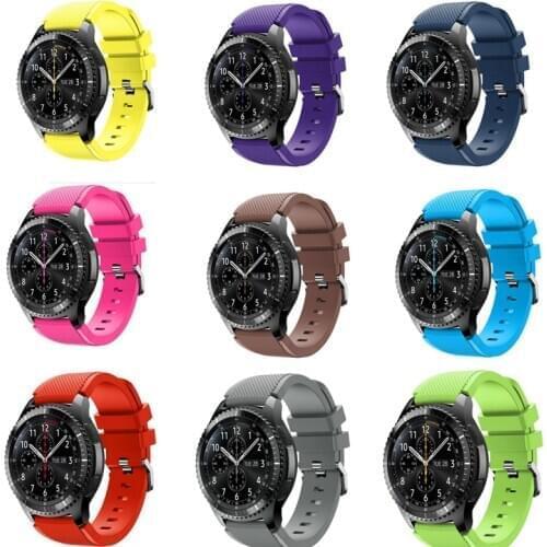 22mm silicone wrsit band for Samsung Gear S3 huami amazfit 3 2 1 pace pebble time strap