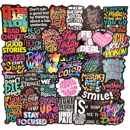 10/30/50pcs/Set Inspirational phrases Inspiring sentences Graffiti Stickers For Gift Box Bicycle Computer Notebook Car Decal