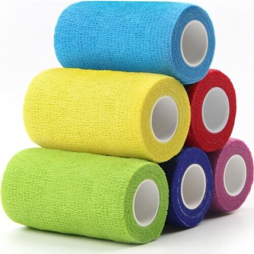 10cm*4.5m 6 Rolls Self Adhesive Bandage Elastic Bandage Nonwoven Waterproof Sports Tape Medical Pain Care Breathable Ankle Wraps