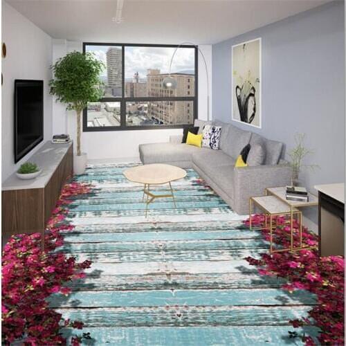Wellyu Custom floor decoration painting 3D brilliant Bougainvillea обои 3D self-adhesive wood grain floor to painting wallpaper