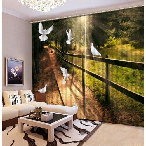 Any size Curtains For baby room Living room Bedroom Decoration Curtains White pigeon Window Blackout Curtain