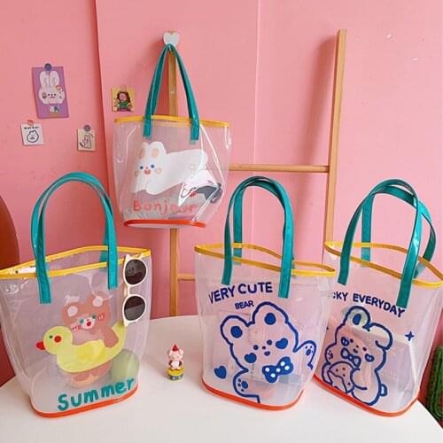 Female Transparent Bag Cheap PVC Waterproof Handbags Women Summer Large Capacity Beach Bag Famous Women Brand Handbags 2021 M092