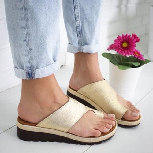 Womens Sandals 2021 New Female Shoes Comfy Platform Flat Sole Orthopedic Bunion Corrector Plus Size 35-43 Casual Shoes Woman