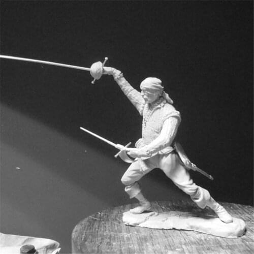 1/24 Scale Model Resin Kit Samurai Duellant Assembly Models Figure Resin Kit Model Colorless Self-Assembled Toy