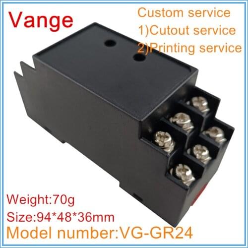 1pcs/lot din-rail housing enclosure 94*48*36mm ABS plastic instrument case box mold shell terminal block for wire connector