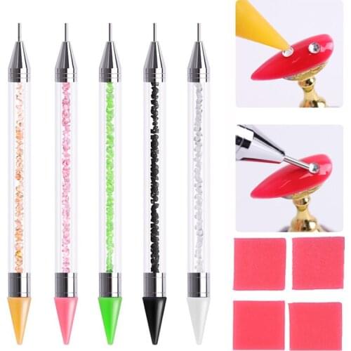1Pc High Quality Dual-ended Nail Art Dotting Pen Crystal Rhinestone Accessories Beads Picker Wax Pencil Manicure Tools