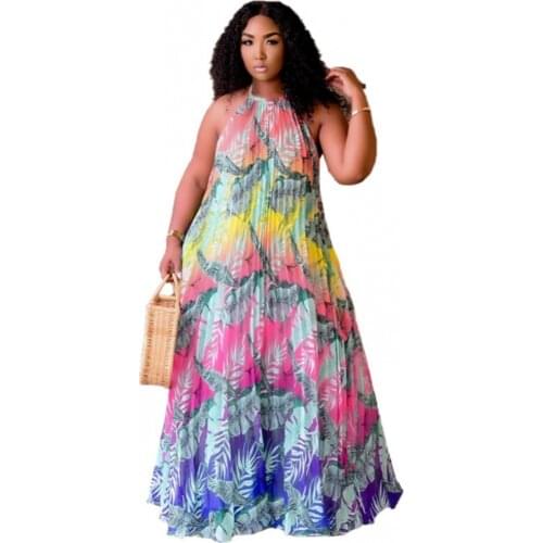 2021 Summer Sleeveless Vetement Femme Dashiki Print Africa Dress Clothes Dashiki Ankara Dresses Ladies African Dresses For Women
