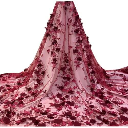 3 d Lace Fabric Latest African Laces Fabric 2021 High Quality Lace Wedding, Nigerian French Lace Fabric JH-400