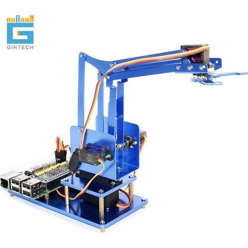 4-DOF Metal Robot Arm Kit for Raspberry Pi, Bluetooth / WiFi Remote Control