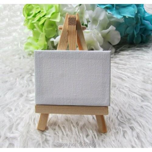 6 sets Mini Display Easel WIth Canvas 5*7cm Wedding Table Numbers Painting Hobby wedding decoration