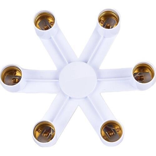 1pcs 6 in 1 E27 LED Light Bulbs Socket Adapter Splitter Standard Lamp Holder Base Converter for Home Lighting Dropshipping