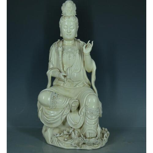 Antique QingDynasty porcelain statue,DeHua White Buddha sculpture#21,Handicrafts,best collection&adornment,Free shipping