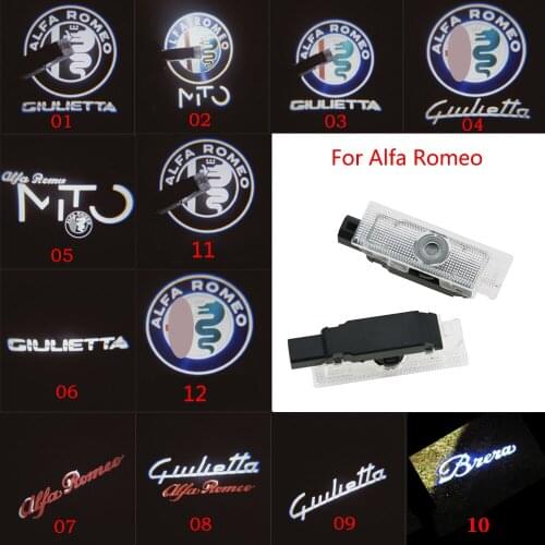 Car Led Door Projector Ghost Shadow Light For Alfa Romeo 159 147 156 Giulietta Giulia Mito Stelvio Brera Logo Decoration Lamp