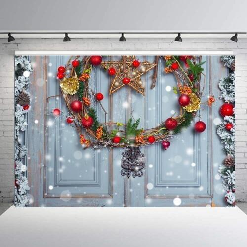 BEIPOTO Bokeh Christmas door Backdrops Photography Family Holiday party home decor Xmas Santa photo background booth props B-292