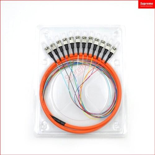 Free Shipping ST/UPC OM2 MM Multi Mode Optical Fiber Pigtail 0.9mm Simplex 50/125,1-2 Meters