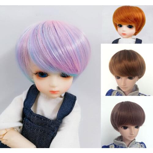BJD SD 1/3 1/4 1/6 1/8 high temperature fiberdoll wig cover cute boys and girls short hair 24 color