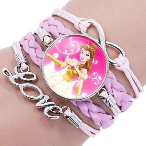 1pcs/lot Disney Princess Party gift Bracelet girl favor Supplies snow white Princess small gift 21cm Birthday Family Party Decor