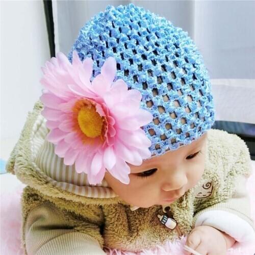 Baby Hat Big Floral Baby Girls Hats Flower Baby Girls Caps Childrens Autumn Spring Hats For Girls Kids Handmade Photography Pro