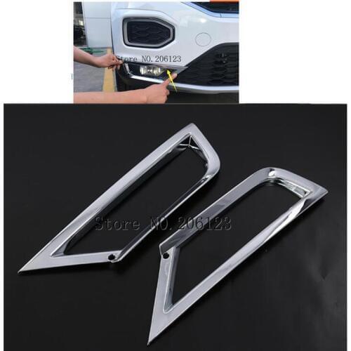 For Volkswagen VW T-ROC TROC 2017 2018 2019 ABS Chrome Front Foglight Fog Light Cover Trim Car Protect Accessories 2pcs/set