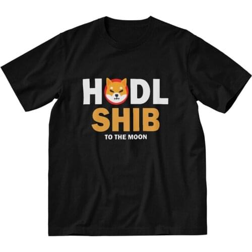 Token Crypto Shib Coin Hodl T-shirt Men Graphic T Shirt Short Sleeve Cotton Shiba Inu Blockchain Tshirt Unique Tees Tops Gift