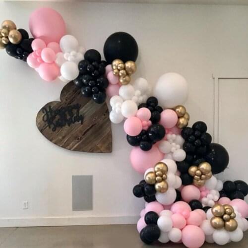 162pcs Black Pink Balloon Garland Arch Event Party Balons Wedding Birthday Party Decoration Balloons Kids 1st Baby Shower Decor