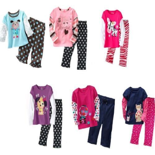 Hooyi Baby Girls Clothes Suits Discount Top Quality Children Outfits Sport Suits Kids Tracksuits Long Sleeve Autumn T-Shirts